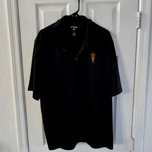 Mens, Arizona State Sun Devils, Antigua Black Polo Shirt Classic Style